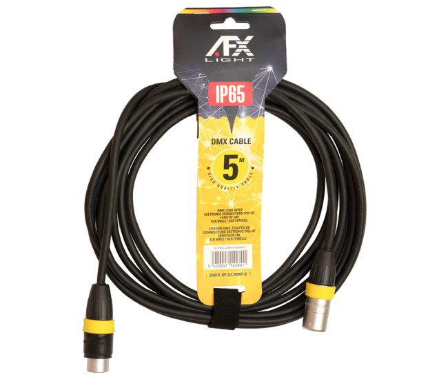 Cablu profesional dmx  ip65 xlr tata - xlr mama 5m