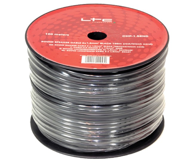 Cablu difuzor rotund 2x1.5mm 100m negru
