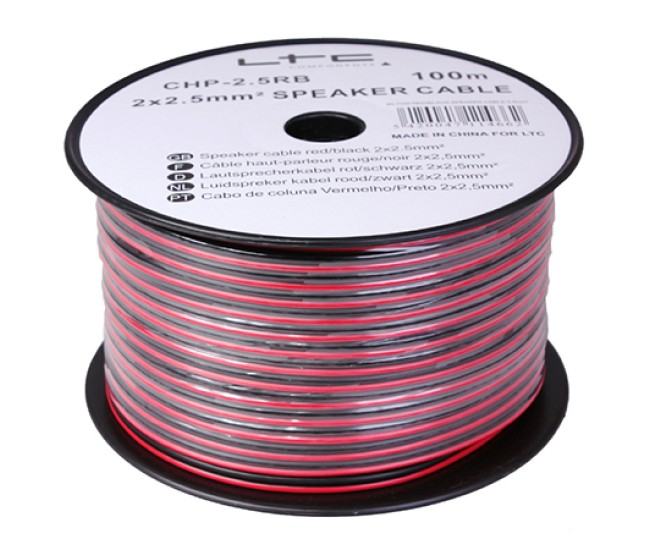 Cablu difuzor rosu/negru 2x2,5mm2 100m