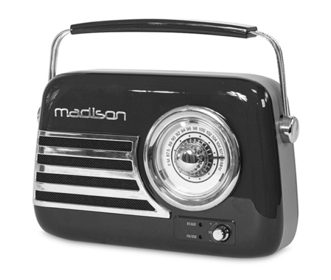 Radio fm portabil nostalgia 15w cu functie bluetooth/aux - negru Radio fm portabil nostalgia 15w cu functie bluetooth/aux - negru