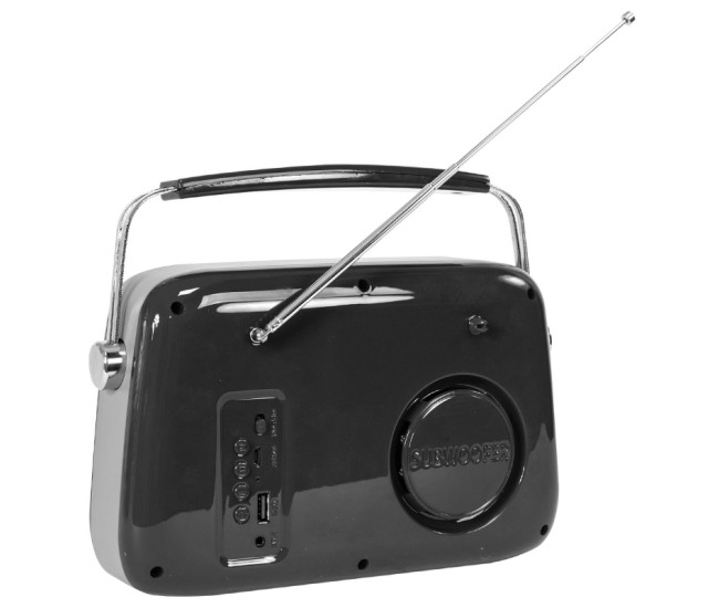 Radio fm portabil nostalgia 15w cu functie bluetooth/aux - negru Radio fm portabil nostalgia 15w cu functie bluetooth/aux - negru