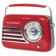 Radio fm portabil nostalgia 15w cu functie bluetooth/aux - rosu Radio fm portabil nostalgia 15w cu functie bluetooth/aux - rosu