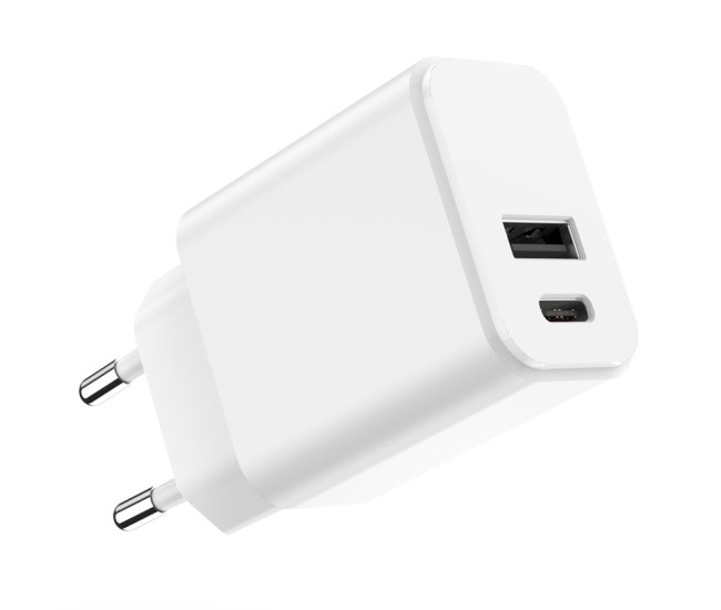 Incarcator retea usb-c +usb a fast charging 20w - alb