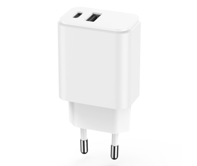 Incarcator retea usb-c +usb a fast charging 20w - alb