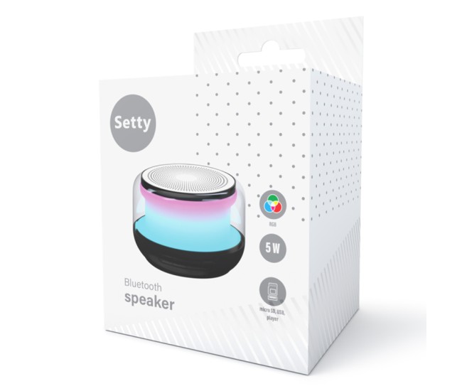Boxa bluetooth 5w cu rgb si fm - negru