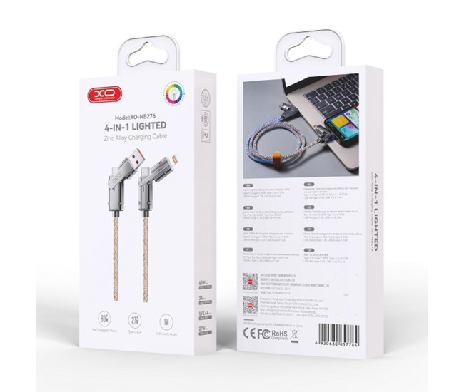 Cablu 3in1 usb-c/lightning /usb 60w 1m