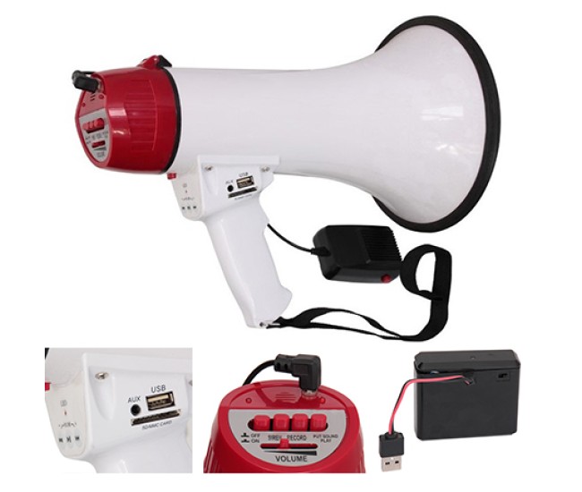 Megafon 35w usb inregistrare + acumulator + sirena Megafon 35w usb inregistrare + acumulator + sirena
