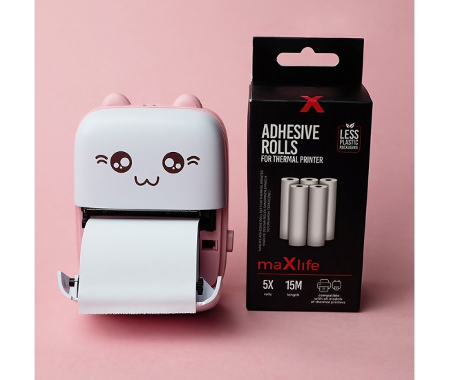 Imprimanta termala bluetooth - roz