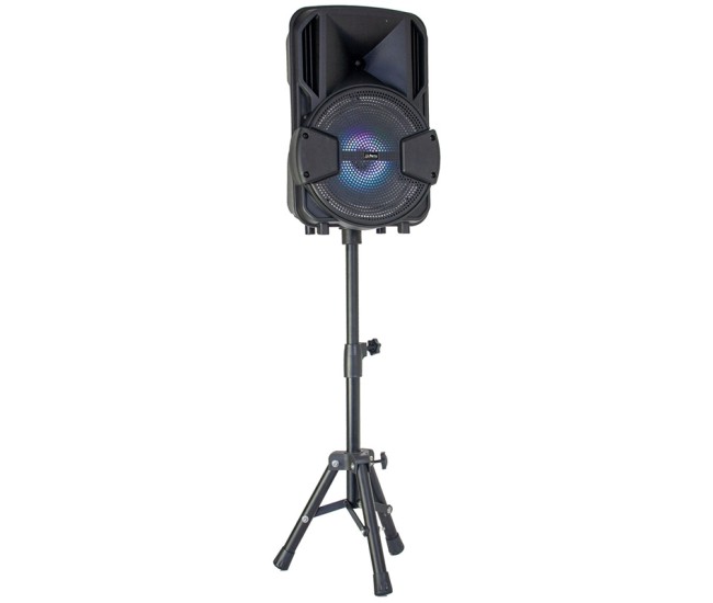 Boxa activa 8/20cm 15w iluminat led cu bt/usb/msd/fm + stand + microfon Boxa activa 8/20cm 15w iluminat led cu bt/usb/msd/fm + stand + microfon