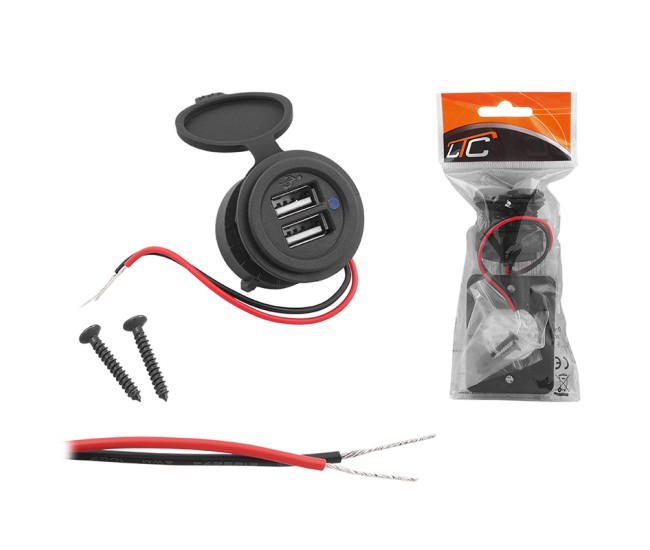 Priza auto 12v/24v 2x usb 5v/2.4a Priza auto 12v/24v 2x usb 5v/2.4a