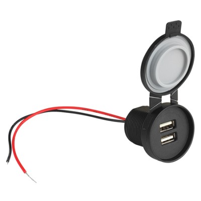 Priza auto/moto/barca ip67 2xusb 5v/2.4a