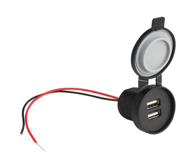 Priza auto/moto/barca ip67 2xusb 5v/2.4a Priza auto/moto/barca ip67 2xusb 5v/2.4a