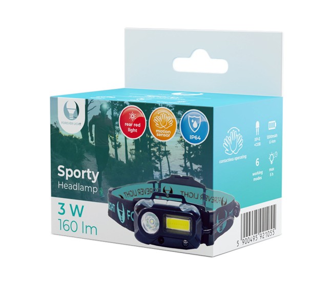 Frontala led 3w + 3w cob 160lm 1200mah Frontala led 3w + 3w cob 160lm 1200mah