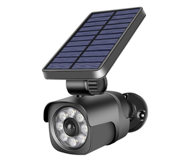 Camera falsa cu senzor de miscare led 4w incarcare solara Camera falsa cu senzor de miscare led 4w incarcare solara