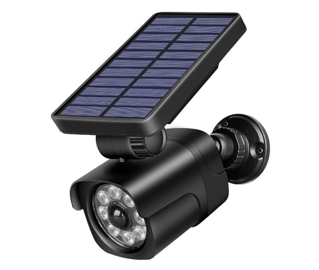 Camera falsa cu senzor de miscare led 4w incarcare solara Camera falsa cu senzor de miscare led 4w incarcare solara