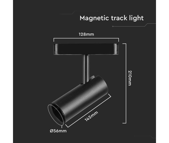 Corp led magnetic 20w 3000k - negru Corp led magnetic 20w 3000k - negru