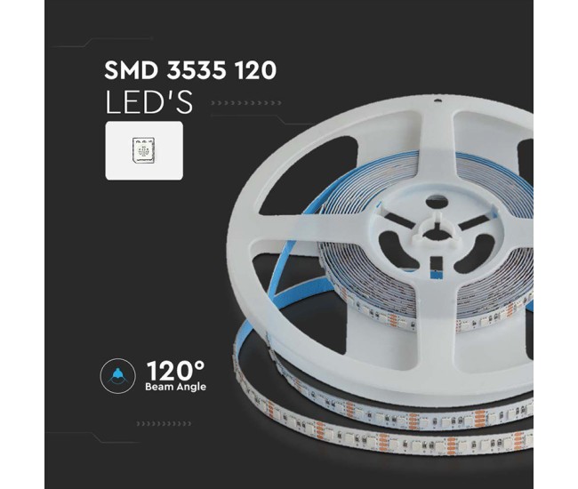 Banda led rgb smd3535 8mm 12w/m 24v ip20 5m