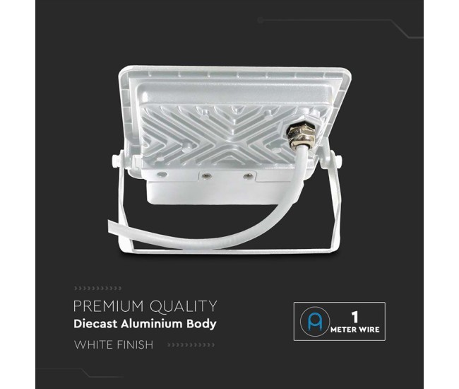 Reflector led smd 20w 400k ip65 cu senzor miscare - alb Reflector led smd 20w 400k ip65 cu senzor miscare - alb