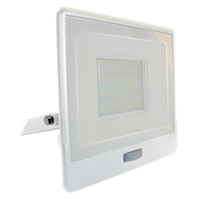Reflector led smd 50w 4000k ip65 cu senzor miscare - alb