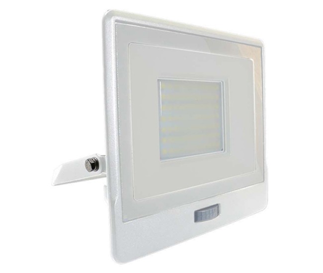 Reflector led smd 50w 4000k ip65 cu senzor miscare - alb Reflector led smd 50w 4000k ip65 cu senzor miscare - alb