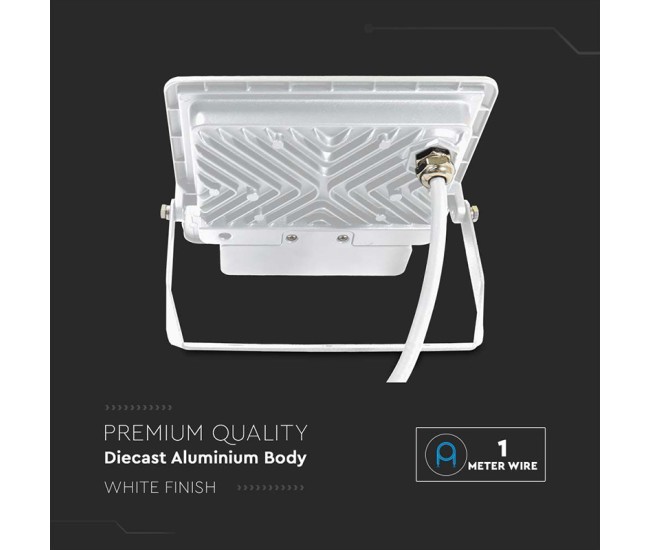 Reflector led smd 50w 4000k ip65 cu senzor miscare - alb Reflector led smd 50w 4000k ip65 cu senzor miscare - alb