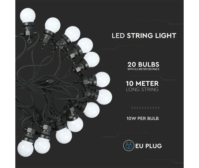 Sir iluminat festiv ip44 10m 0.5w x 20 6000k alb rece Sir iluminat festiv ip44 10m 0.5w x 20 6000k alb rece