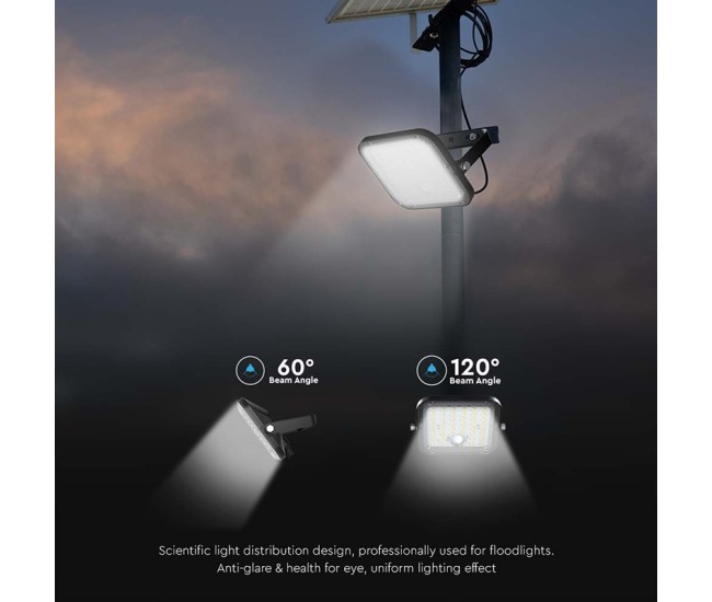 Reflector cu incarcare solara 10w 1500lm 4000+6400k - negru Reflector cu incarcare solara 10w 1500lm 4000+6400k - negru