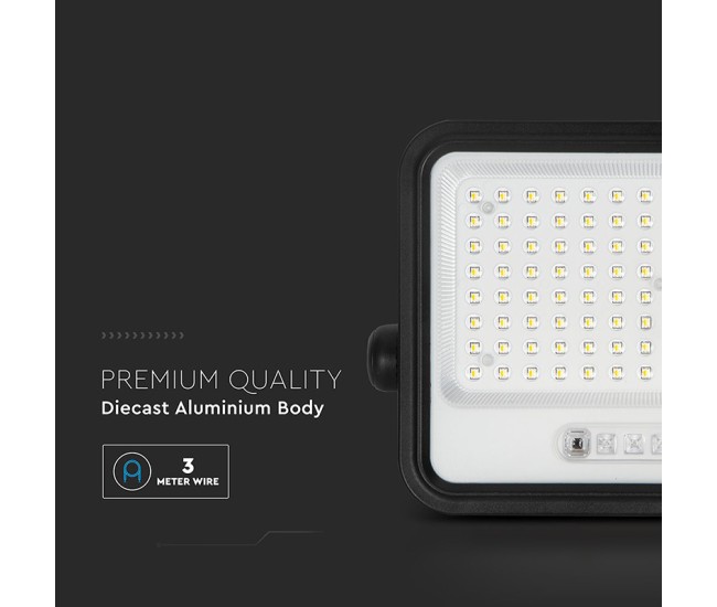 Reflector cu incarcare solara 200w 7in1 - negru Reflector cu incarcare solara 200w 7in1 - negru