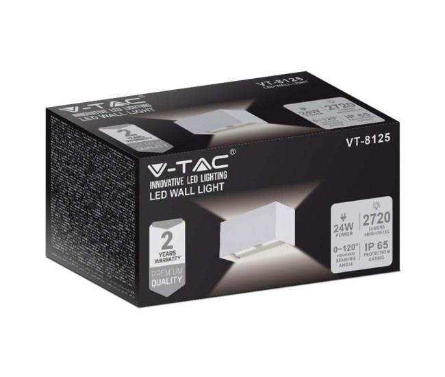 Corp iluminat perete ip65 24w 3000k - alb