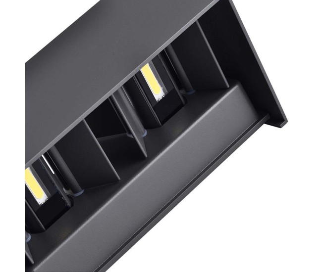Corp iluminat perete ip65 24w 3000k - negru Corp iluminat perete ip65 24w 3000k - negru