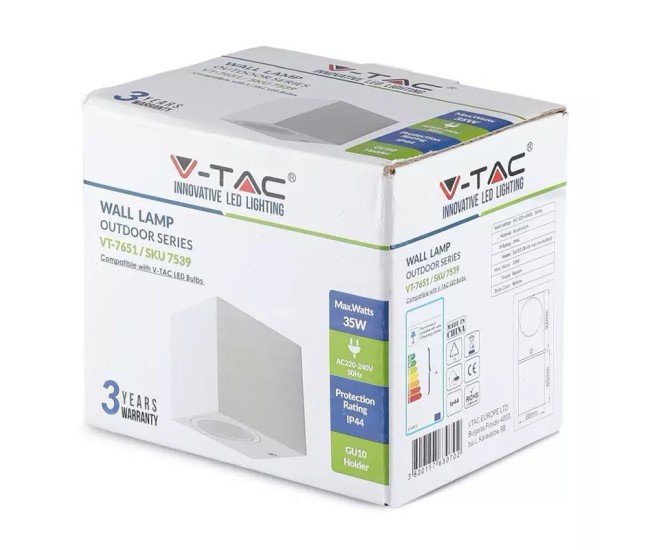 Lampa perete soclu gu10  ip44 - alb Lampa perete soclu gu10  ip44 - alb