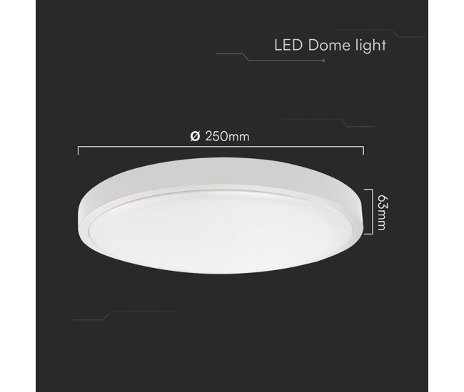 Plafoniera 18w ip44 4000k alb neutru - alb Plafoniera 18w ip44 4000k alb neutru - alb