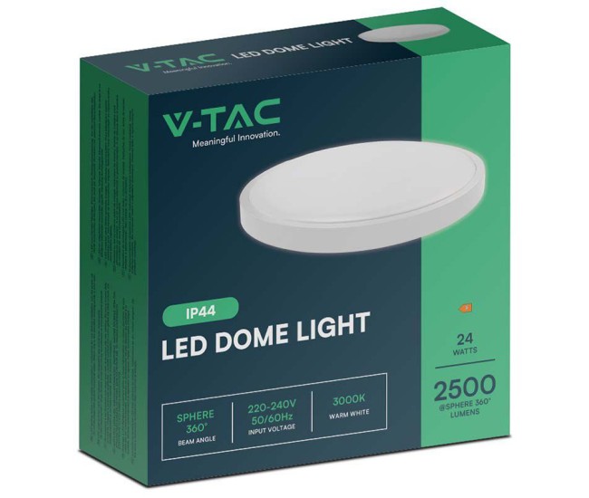 Plafoniera led 24w ip44 6500k alb rece - alb Plafoniera led 24w ip44 6500k alb rece - alb