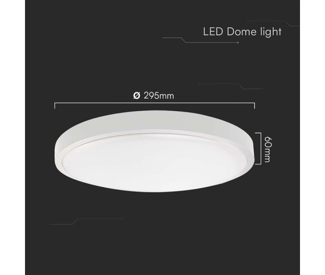 Plafoniera led 24w ip44 6500k alb rece - alb Plafoniera led 24w ip44 6500k alb rece - alb