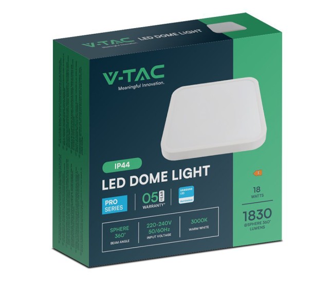 Plafoniera 18w ip44 4000k alb neutru - alb