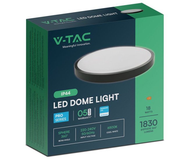 Plafoniera led 18w ip44 4000k alb neutru - negru Plafoniera led 18w ip44 4000k alb neutru - negru