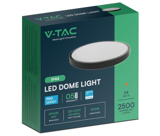 Plafoniera led 24w ip44 6500k alb rece - negru Plafoniera led 24w ip44 6500k alb rece - negru
