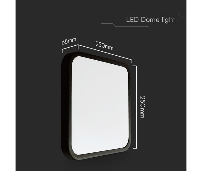 Plafoniera led 18w ip44 6500k alb rece - negru Plafoniera led 18w ip44 6500k alb rece - negru