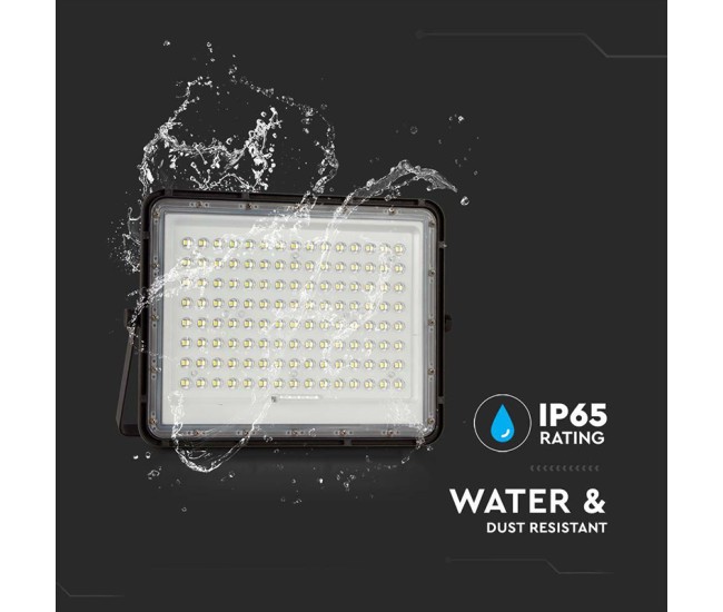 Reflector cu incarcare solara 20w 1800lm 6400k - negru