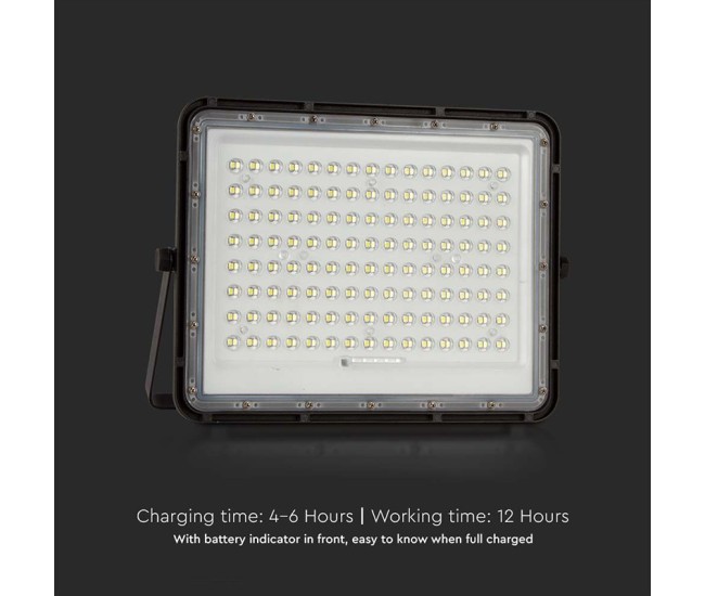 Reflector cu incarcare solara 20w 1800lm 6400k - negru