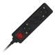 Prelungitor 4 cai cu intrerupator 1.5m( 3g1.5mm2) negru Prelungitor 4 cai cu intrerupator 1.5m( 3g1.5mm2) negru
