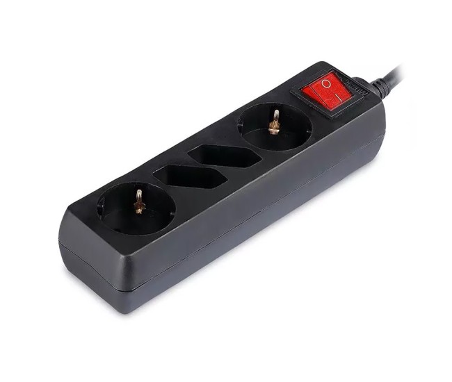 Prelungitor 4 cai cu intrerupator 1.5m( 3g1.5mm2) negru Prelungitor 4 cai cu intrerupator 1.5m( 3g1.5mm2) negru