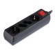 Prelungitor 4 cai cu intrerupator 1.5m( 3g1.5mm2) negru Prelungitor 4 cai cu intrerupator 1.5m( 3g1.5mm2) negru