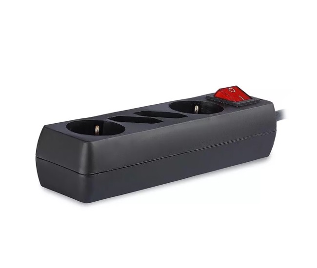 Prelungitor 4 cai cu intrerupator 1.5m( 3g1.5mm2) negru Prelungitor 4 cai cu intrerupator 1.5m( 3g1.5mm2) negru