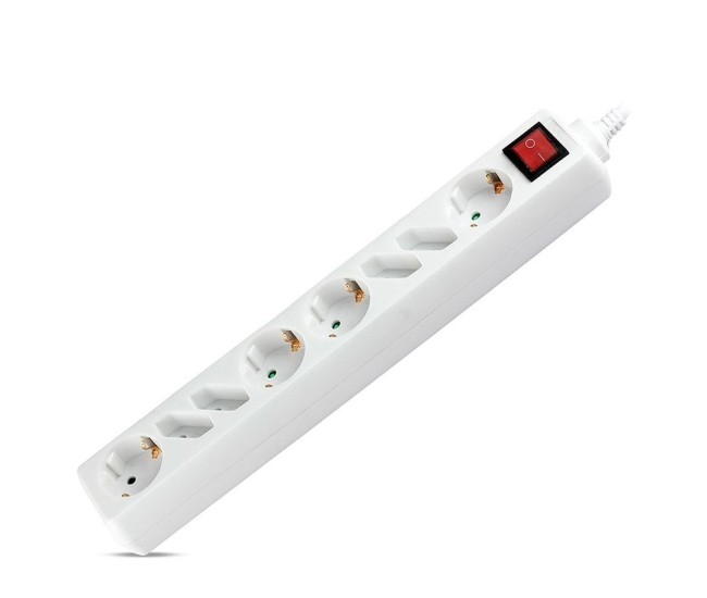 Prelungitor 8 cai cu intrerupator 1.5m( 3g1.5mm2) - alb Prelungitor 8 cai cu intrerupator 1.5m( 3g1.5mm2) - alb