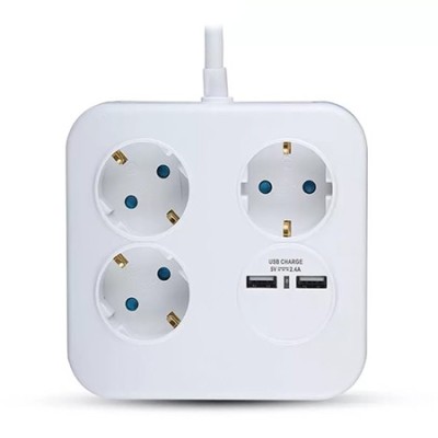 Prelungitor cubic 3x1.5mm 1.4m 4 cai 16a + 2 usb 2.1a