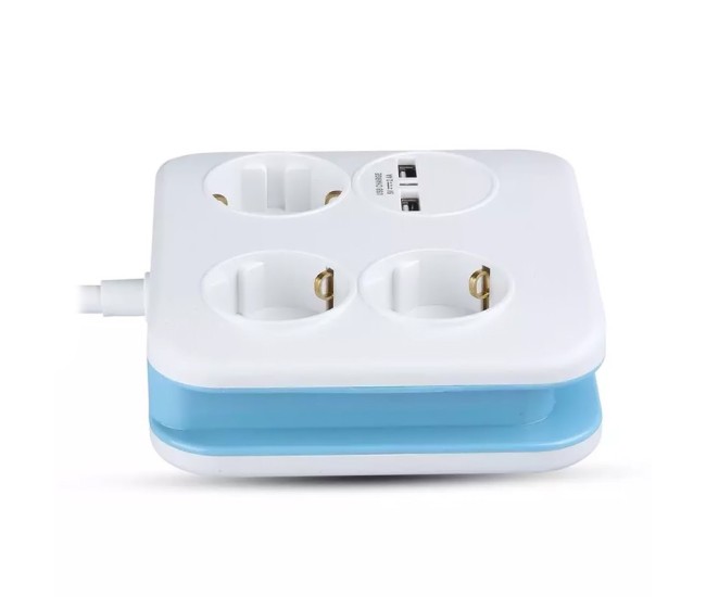 Prelungitor cubic 3x1.5mm 1.4m 4 cai 16a + 2 usb 2.1a Prelungitor cubic 3x1.5mm 1.4m 4 cai 16a + 2 usb 2.1a