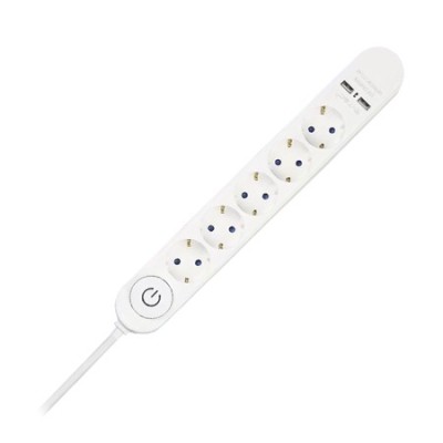 Prelungitor 5 cai cu intrerupator + 2usb 3m(3g1.5mm2)