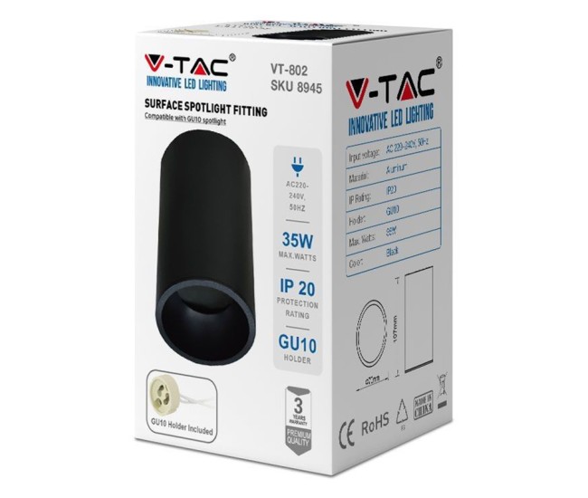 Corp iluminat montaj perete soclu gu10 - negru Corp iluminat montaj perete soclu gu10 - negru