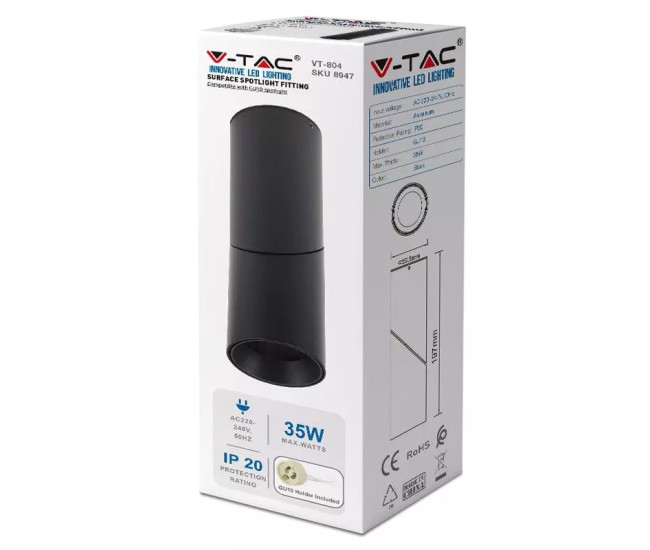 Corp iluminat montaj perete soclu gu10 - negru Corp iluminat montaj perete soclu gu10 - negru